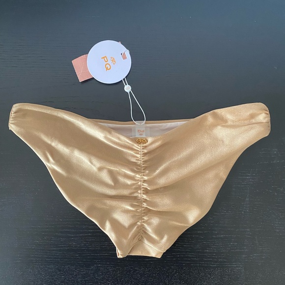 BNWT PQ Swim Gold Cheeky Bikini Bottoms - Picture 1 of 3